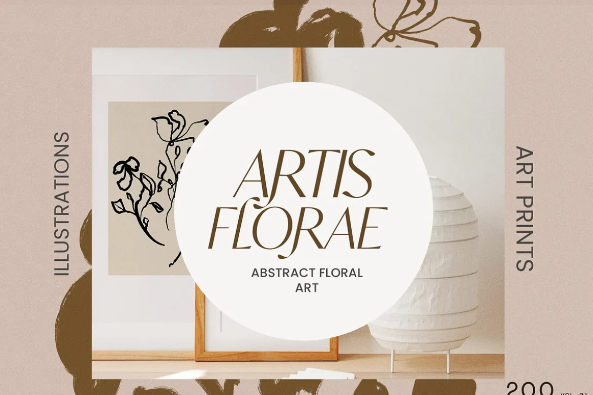Artistic Abstract Floral Line Art