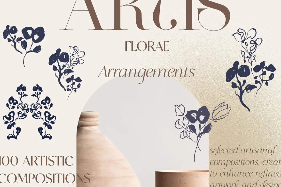 Artistic Abstract Floral Line Art