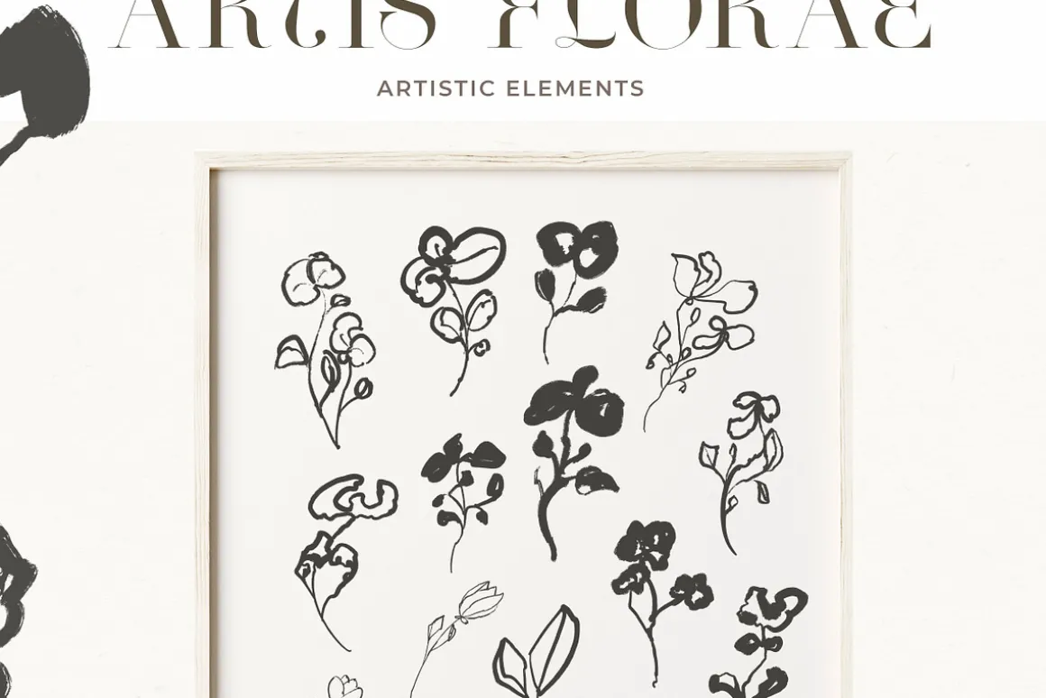Artistic Abstract Floral Line Art