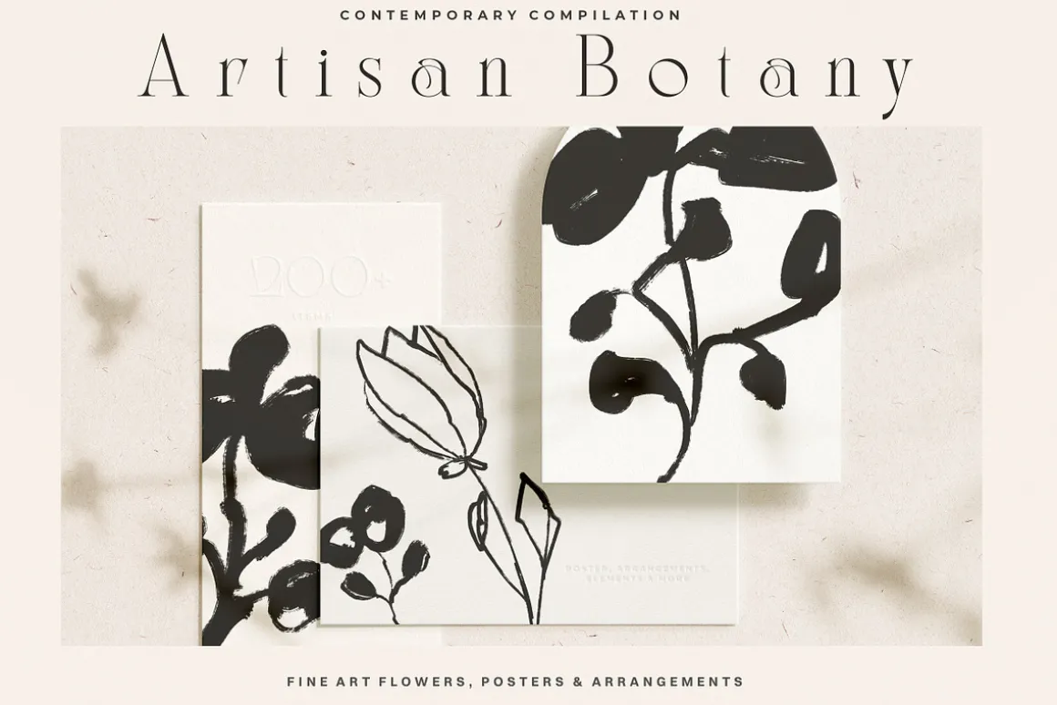 Artistic Abstract Floral Line Art