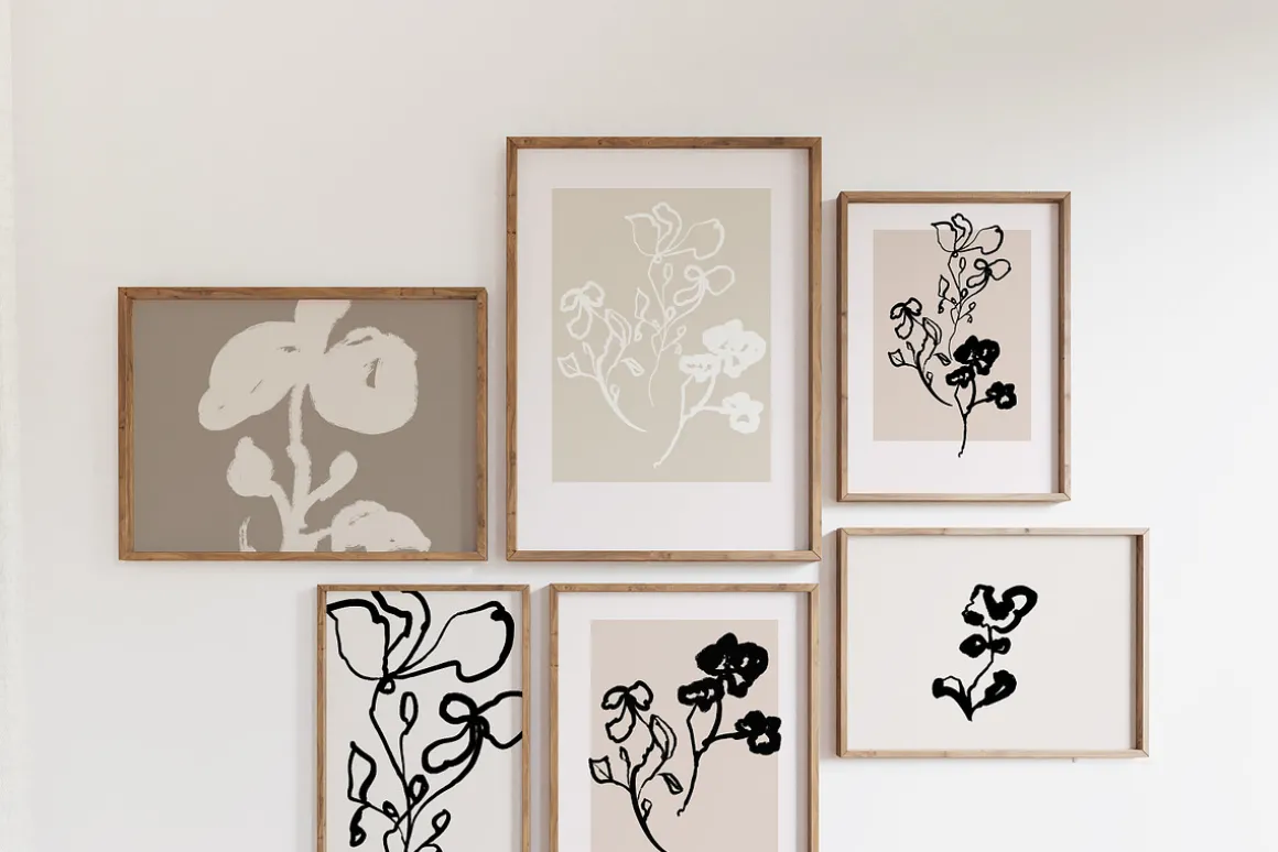 Artistic Abstract Floral Line Art