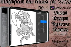 50 Asian Dragon stamps #1 Procreate