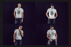 Asian Man T-Shirt Mock-Up Set
