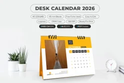 A5 Size Desk Calendar 2026