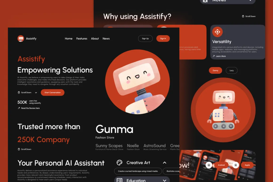 Assistify - AI Chatbot Landing Page