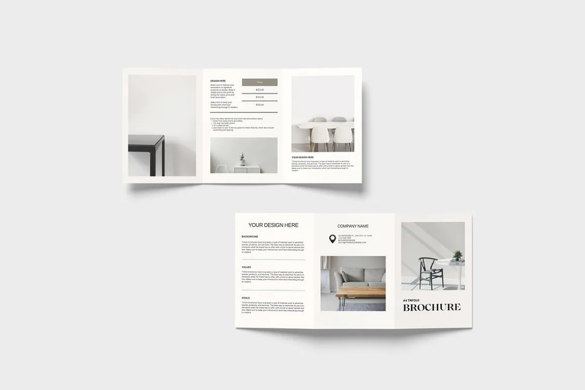 A4 Trifold Brochure Mockup