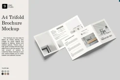 A4 Trifold Brochure Mockup