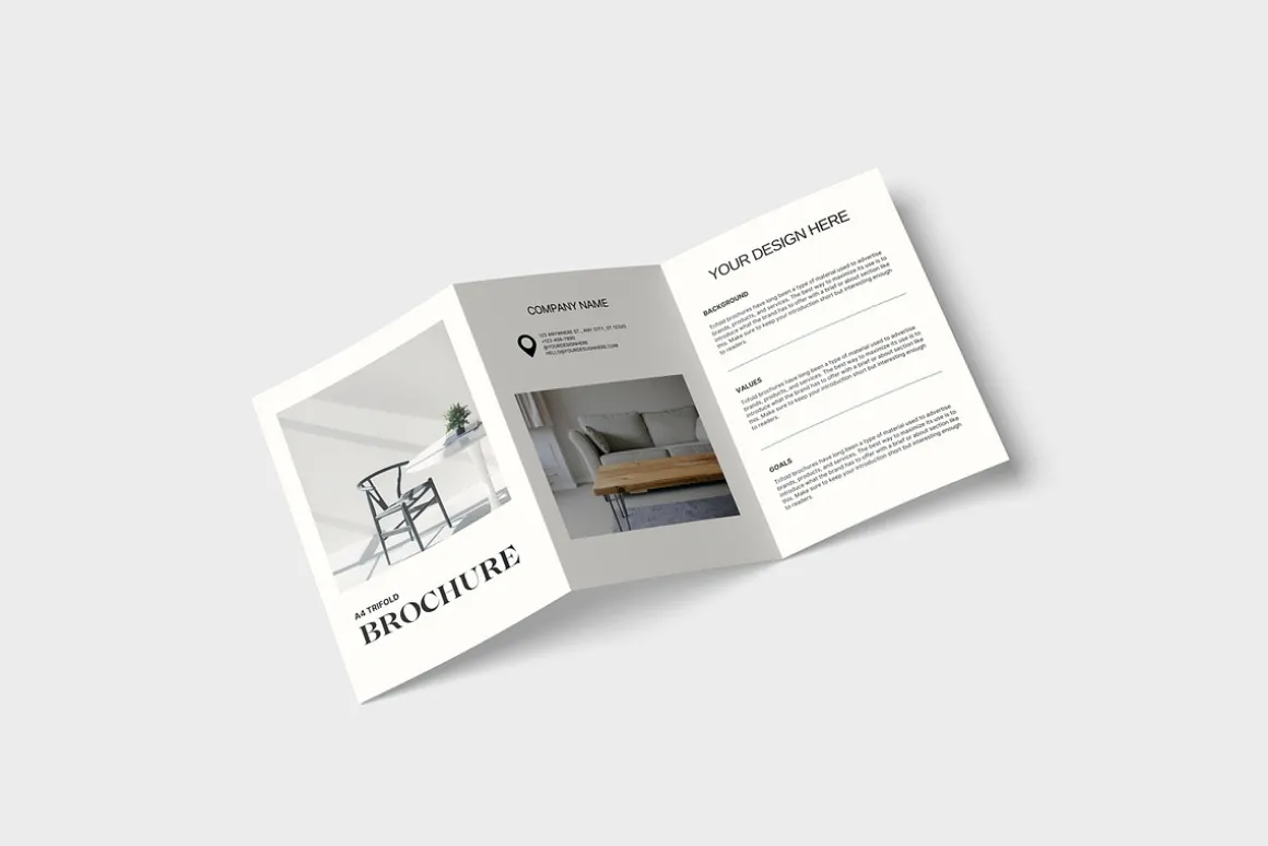 A4 Trifold Brochure Mockup