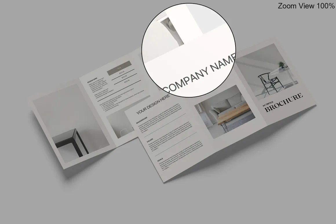 A4 Trifold Brochure Mockup