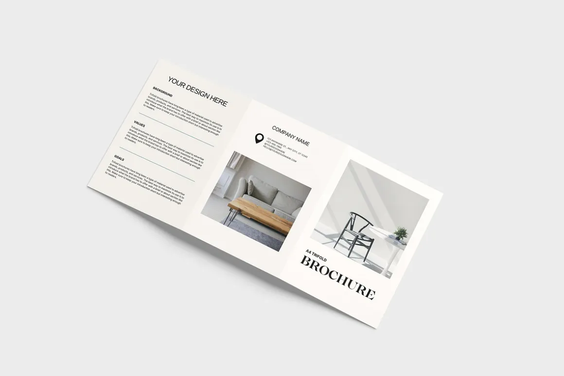 A4 Trifold Brochure Mockup