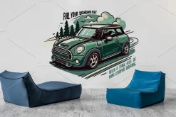 A Trio Mini Cooper of Roadway Whimsy