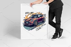 A Trio Mini Cooper of Roadway Whimsy
