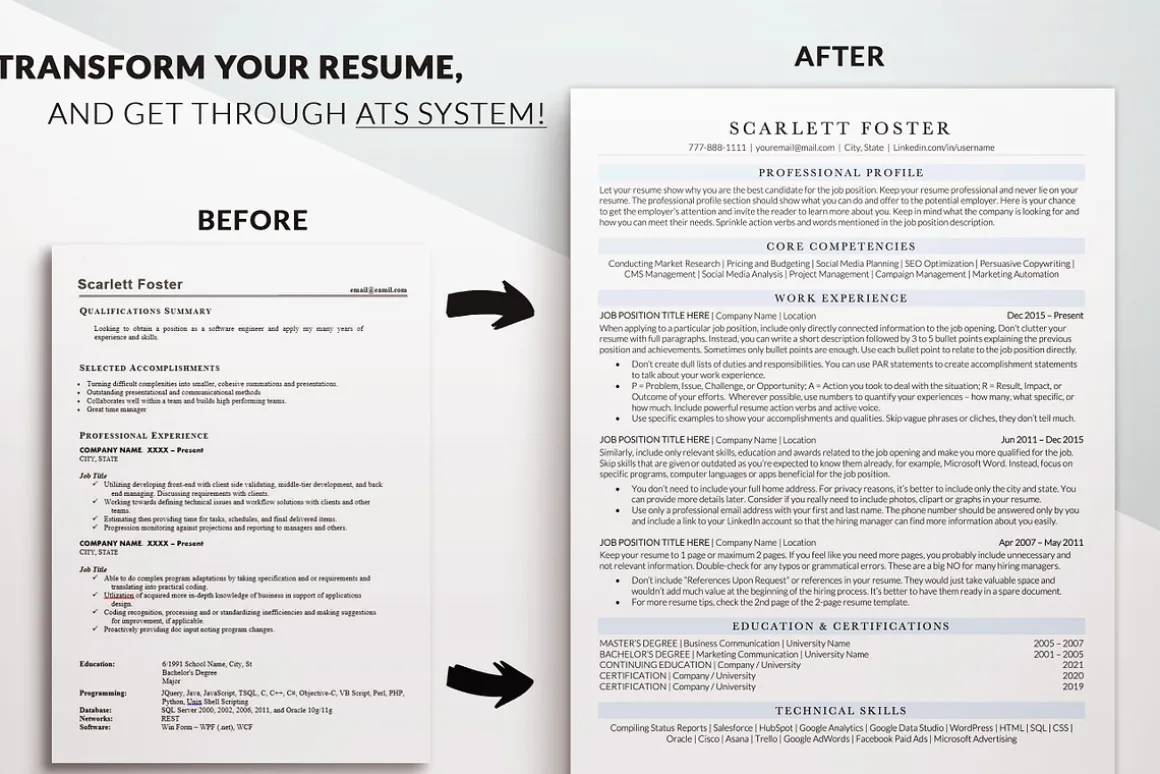 ATS Friendly Executive Resume / CV