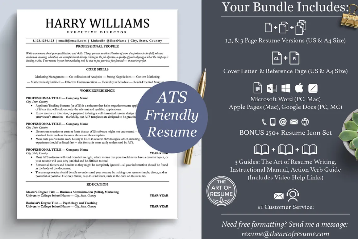 ATS Friendly Resume Design Bundle