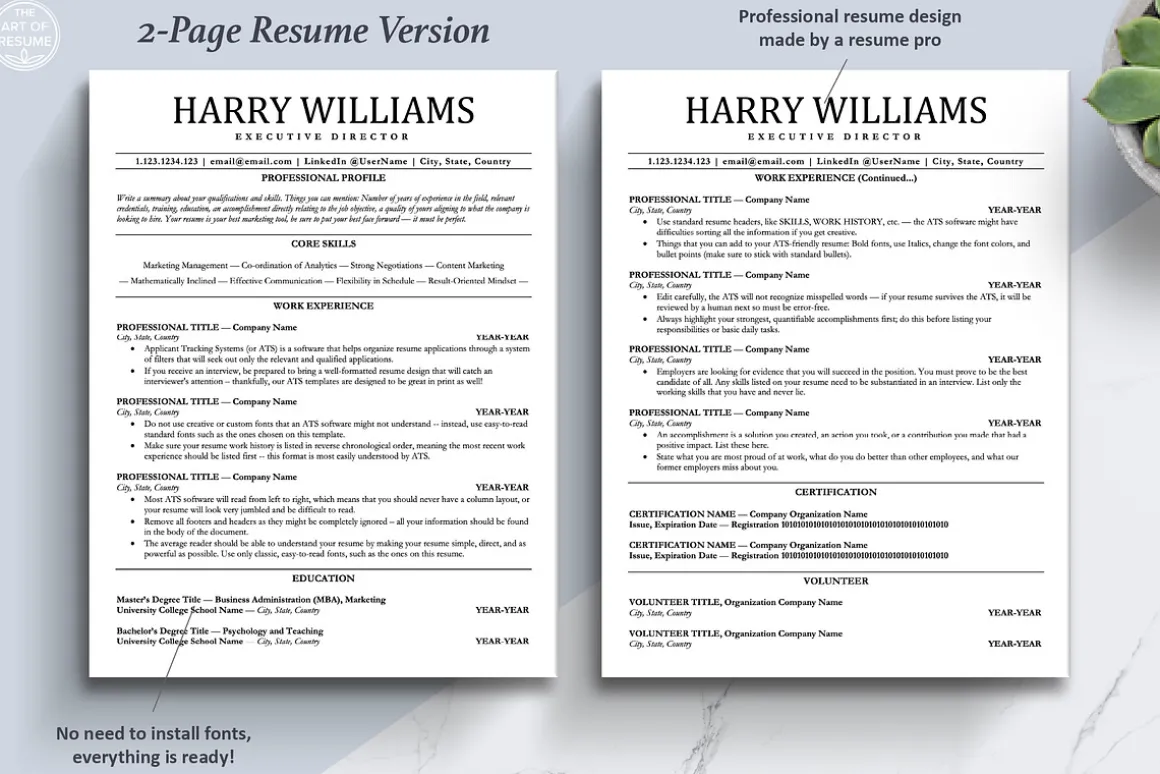 ATS Friendly Resume Design Bundle