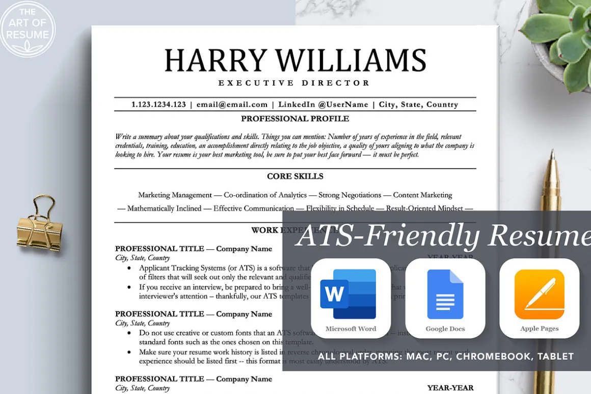ATS Friendly Resume Design Bundle