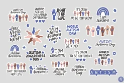 Autism Awareness Hand Drawn Set
