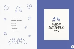 Autism Awareness Hand Drawn Set