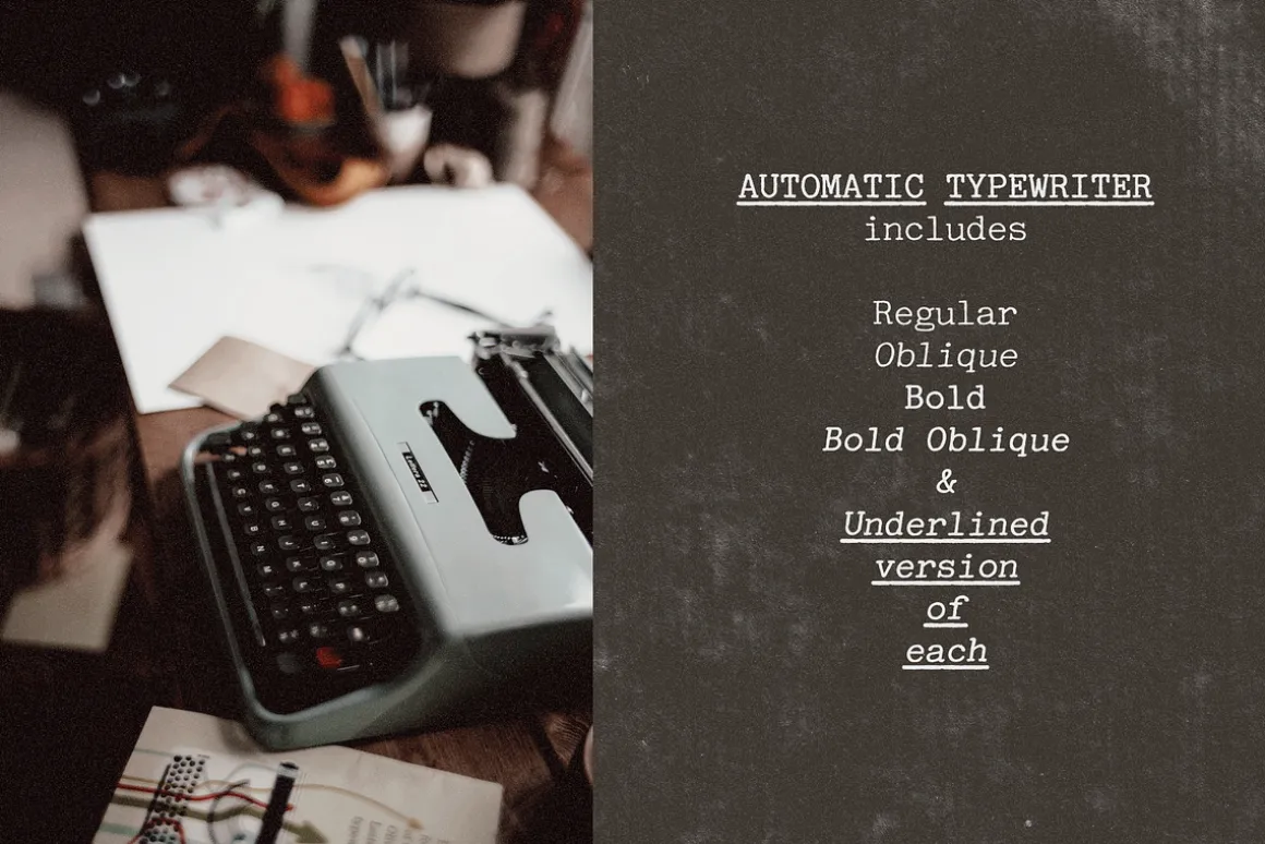 Automatic Typewriter Font and Extras