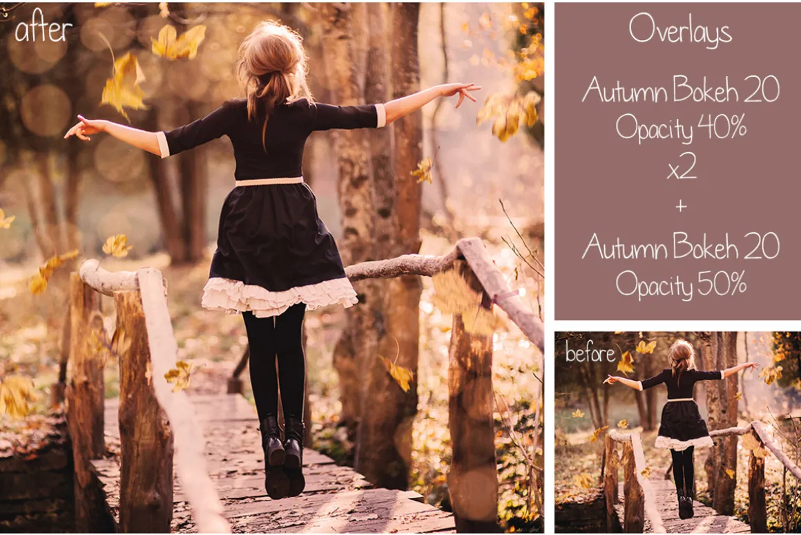 30 Autumn Bokeh Overlays