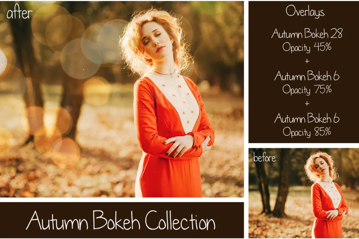 30 Autumn Bokeh Overlays