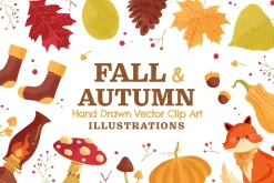 Autumn Fall Vector Clipart Bundle
