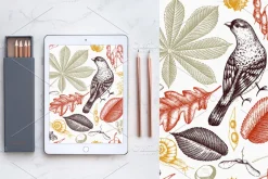 Autumn Leaves Sketches Set