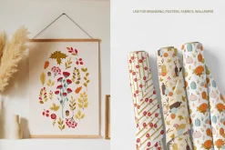 Autumn mood patterns&clipart bundle