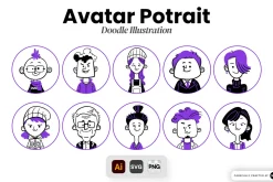 Avatar Portrait Doodle Illustration