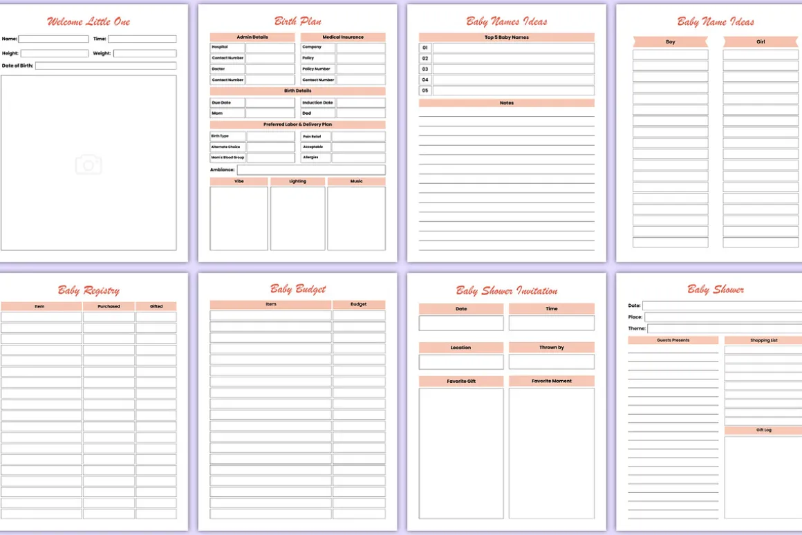 2026 Baby Bump Journal Canva Kdp