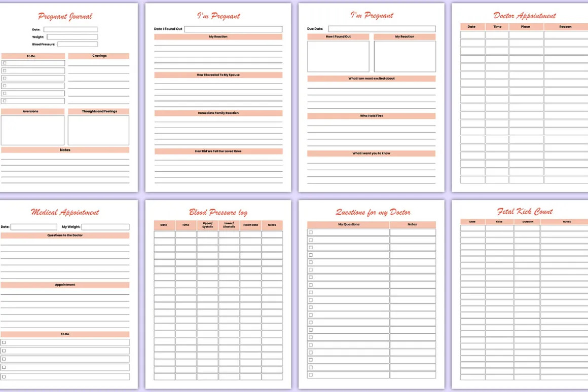 2026 Baby Bump Journal Canva Kdp