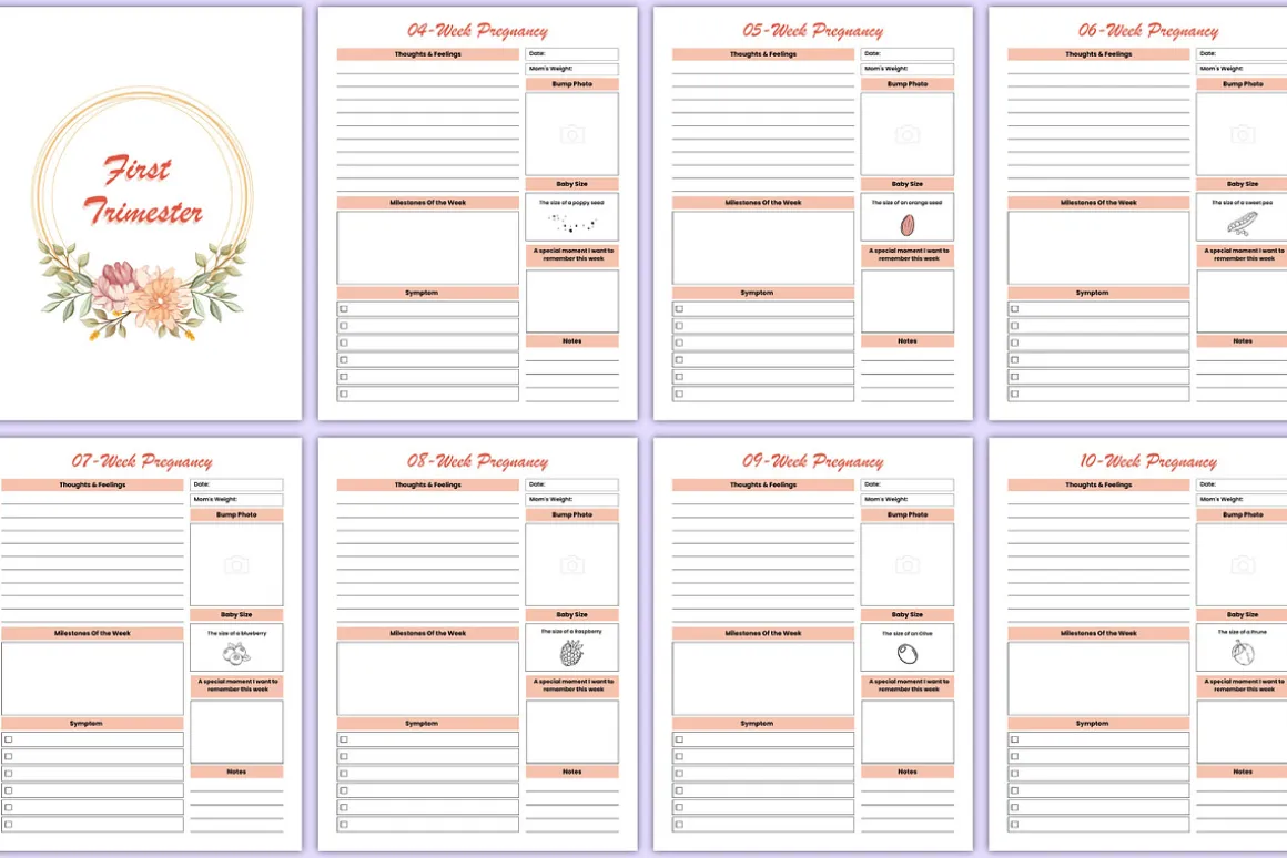 2026 Baby Bump Journal Canva Kdp
