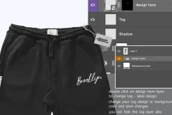 back and front short pant PSD Mockup