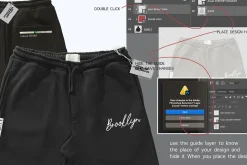 back and front short pant PSD Mockup