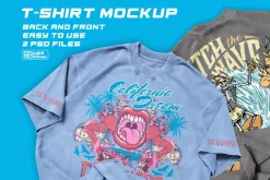 Back and Front T-Shirt mockup psd