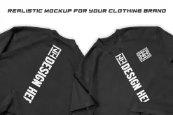 Back and Front T-Shirt mockup psd
