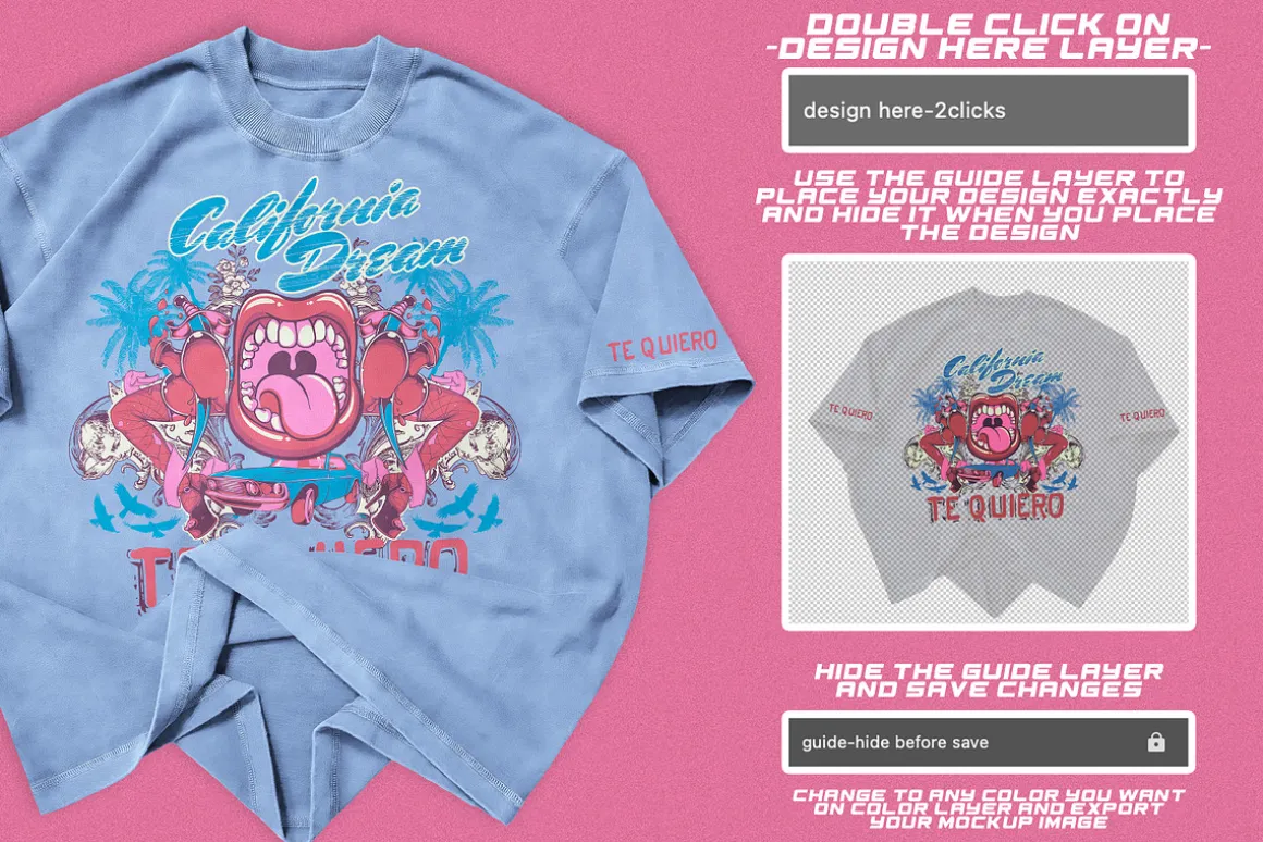 Back and Front T-Shirt mockup psd