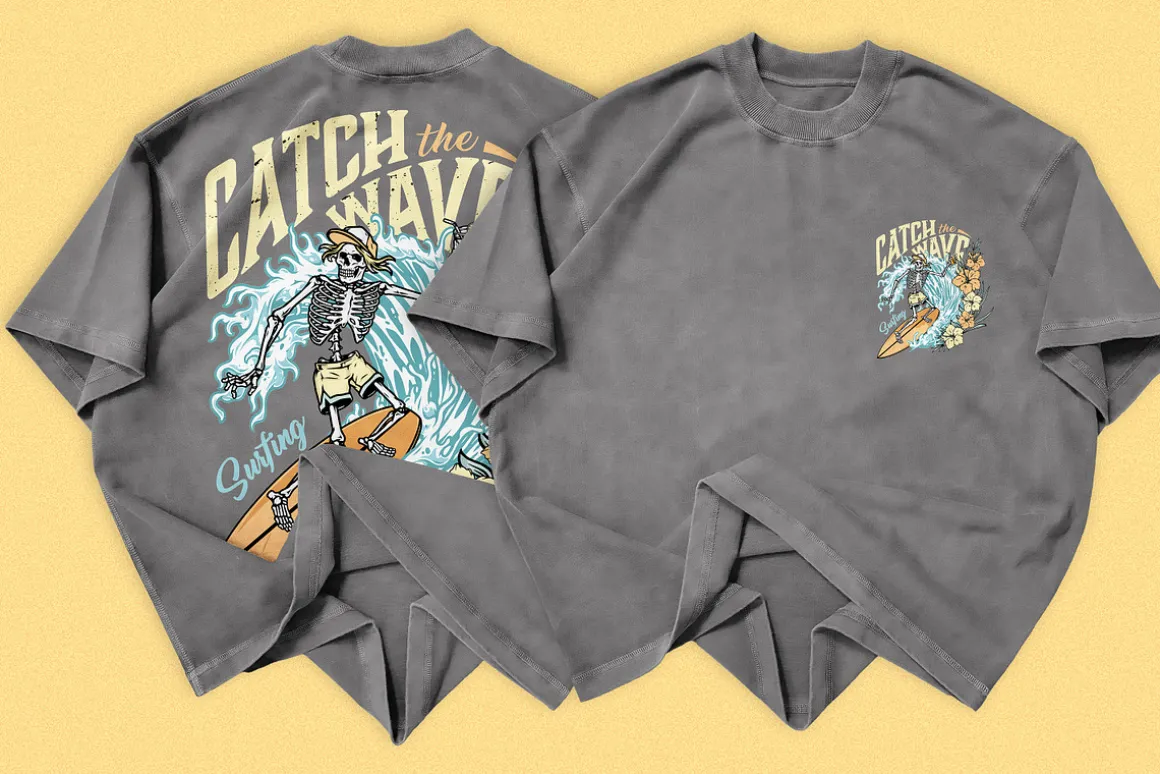 Back and Front T-Shirt mockup psd