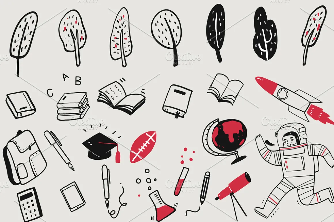 Back to School Hand draw set