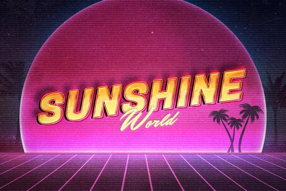 Back to the 80s Retro Text Effects