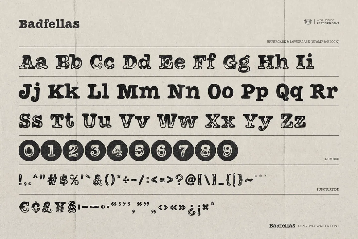 Badfellas - Dirty Typewriter Font