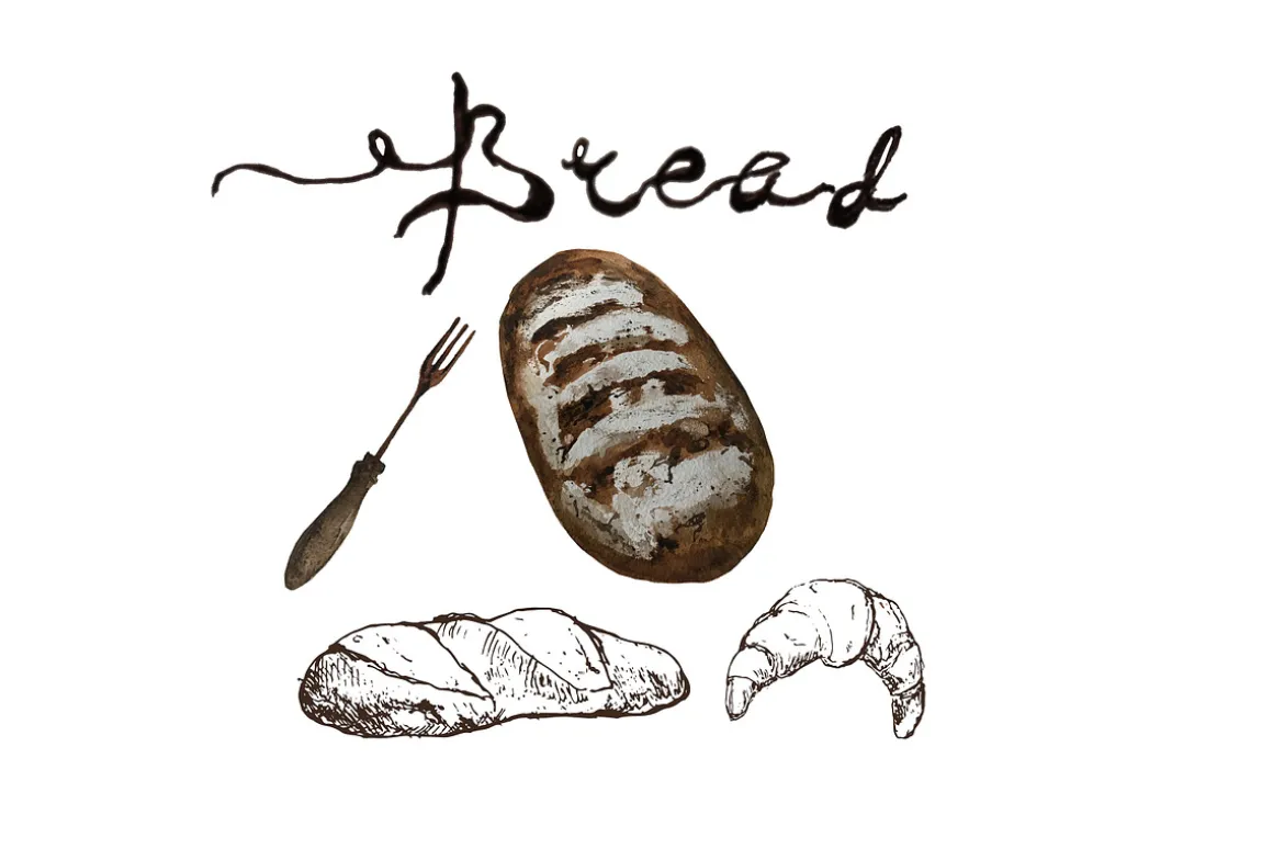 Bakery and bread watercolor