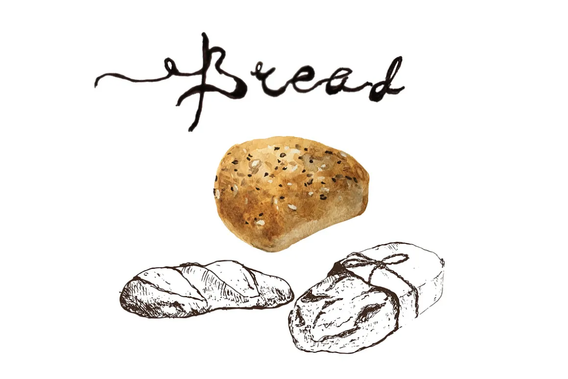 Bakery and bread watercolor