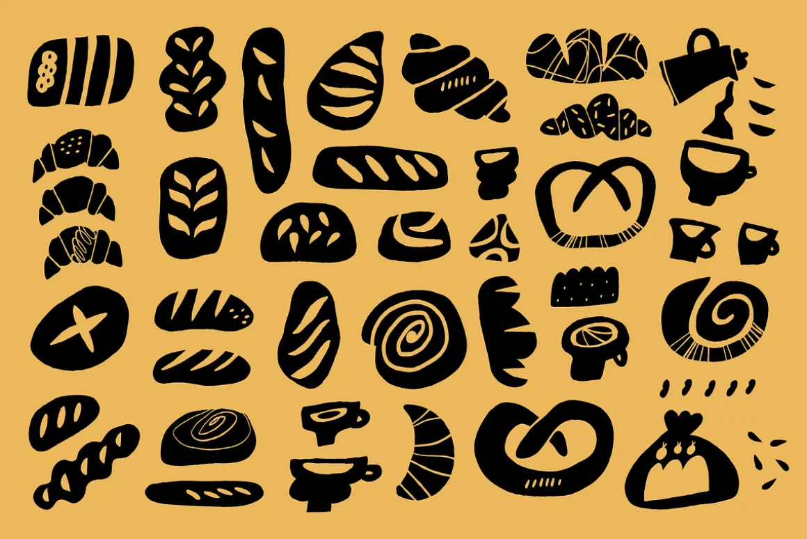 BAKERY SHAPES | HAND DRAWN CLIPART