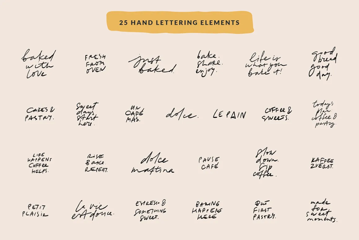 BAKERY SHAPES | HAND DRAWN CLIPART