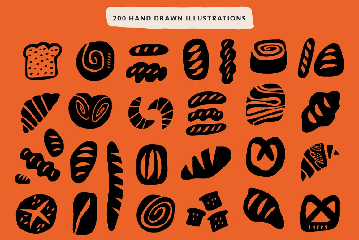 BAKERY SHAPES | HAND DRAWN CLIPART