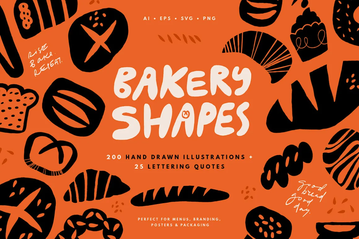 BAKERY SHAPES | HAND DRAWN CLIPART
