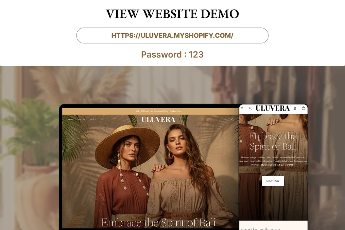 Bali Boho Tropical Shopify 2.0 Theme
