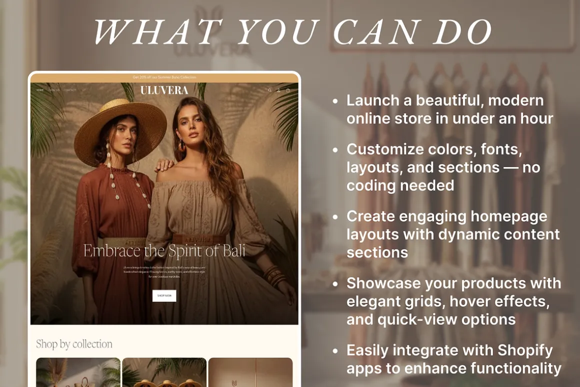 Bali Boho Tropical Shopify 2.0 Theme