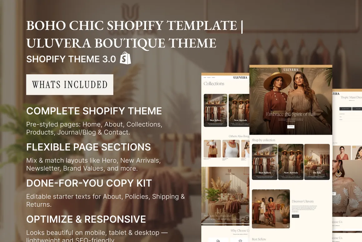 Bali Boho Tropical Shopify 2.0 Theme
